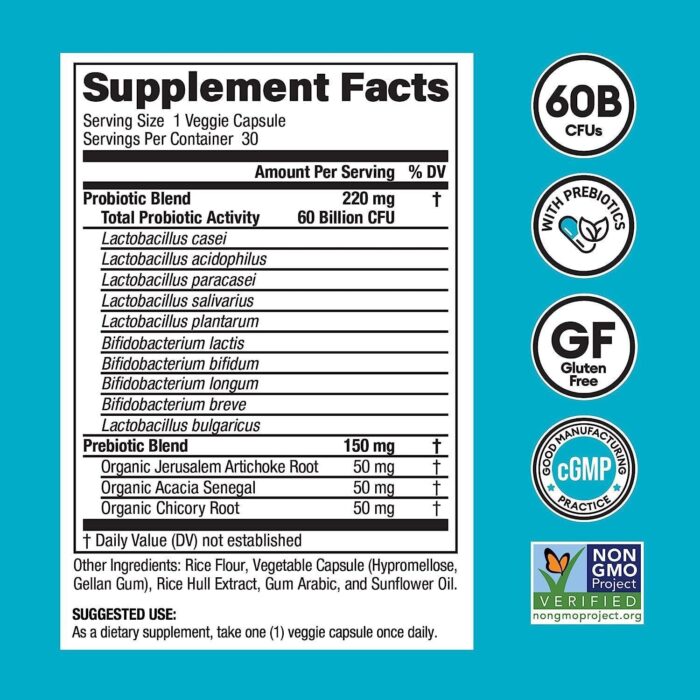 Digestive Enzyme Probiotic Capsules Two Bottles of suit -30 60 Capsules - Image 3