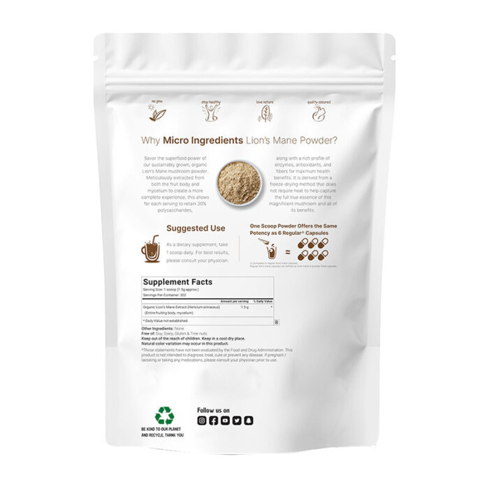 Lion's Mane Mushroom Powder 1lb/bag - Image 2