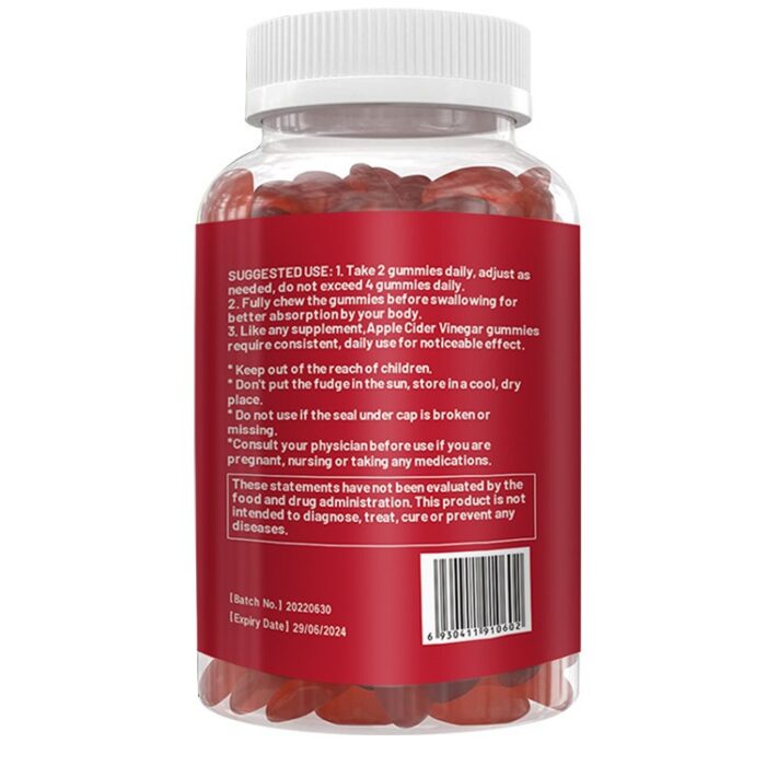Apple Cider Vinegar Gummies 60 Tablets/Bottle - Image 6