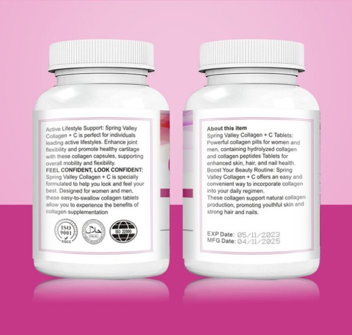 Collagen Vitamin C Tablets COLLAGEN VITAMIN C & BIOTION 60 Tablets/Bottle - Image 3