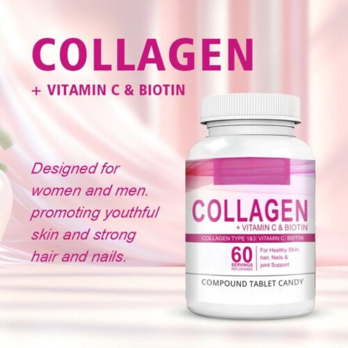 Collagen Vitamin C Tablets COLLAGEN VITAMIN C & BIOTION 60 Tablets/Bottle