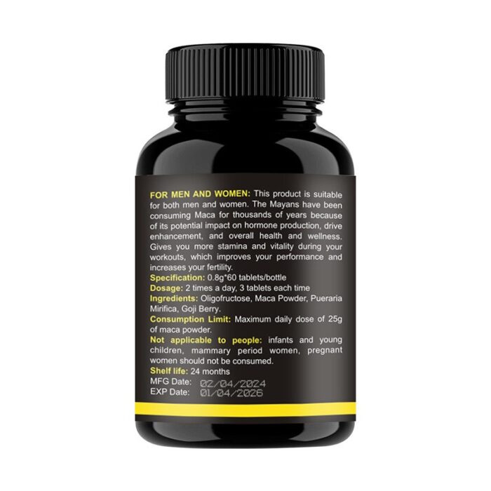 Maca Tablets MACA Energy Tablets 60 Tablets/Bottle - Image 5