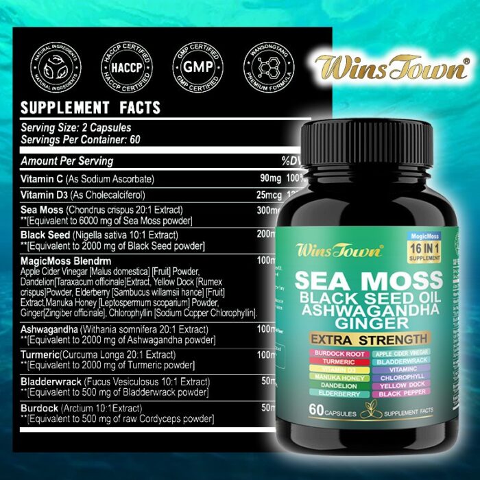 Xilaizhi Capsule Sea Moss Capsules 60/Bottle - Image 4