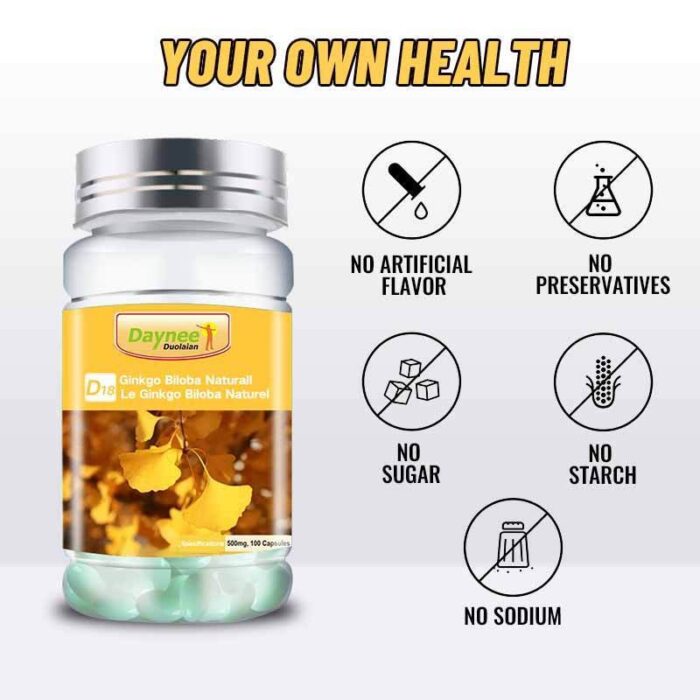 Ginkgo Biloba Naturall Soft Capsules 100 Tablets/Bottle - Image 3